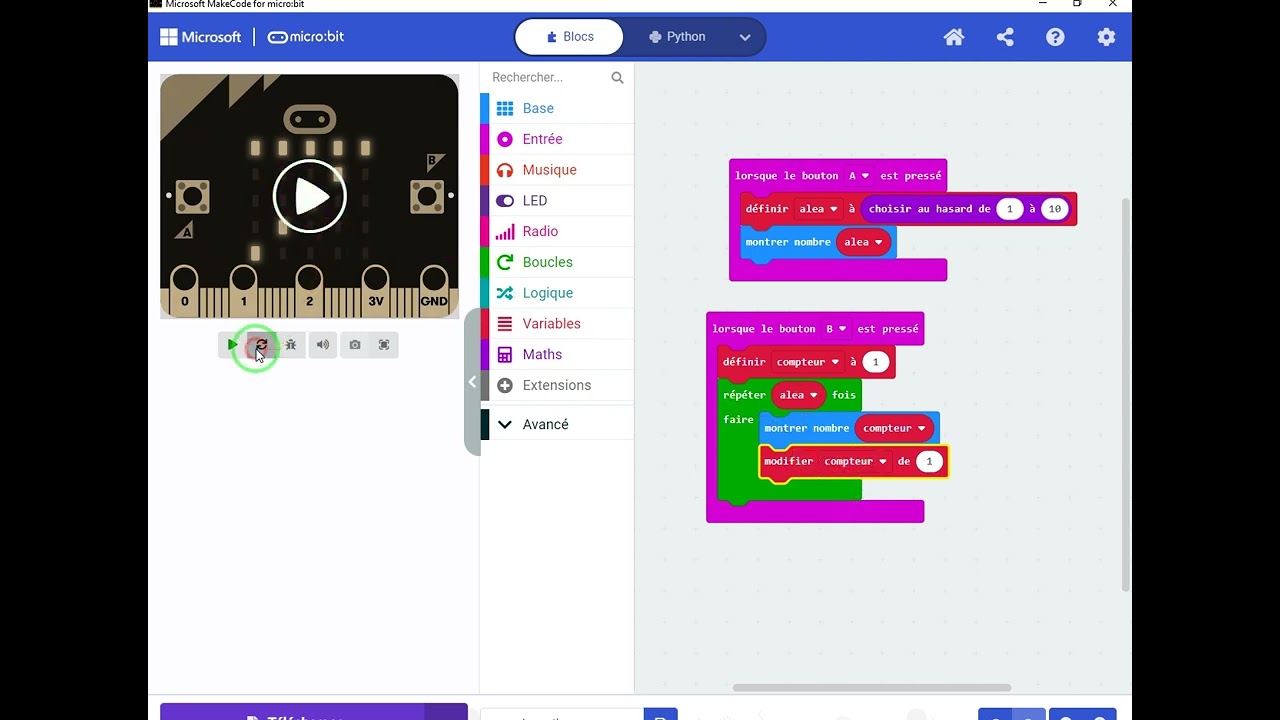 correction du devoir de synthèse n°1 (partie pratique MakeCode 9eme année)