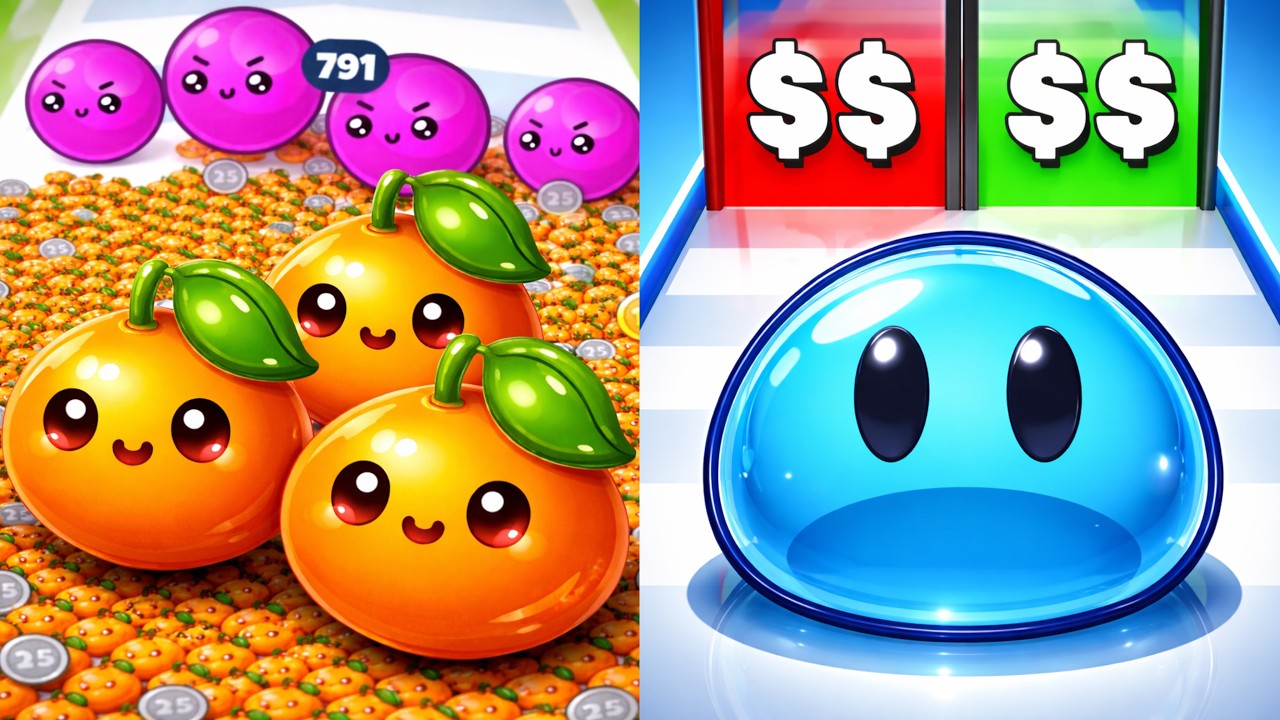 Food Run vs Slime Run Race – Relaxing Satisfying SpeedRun Gameplay