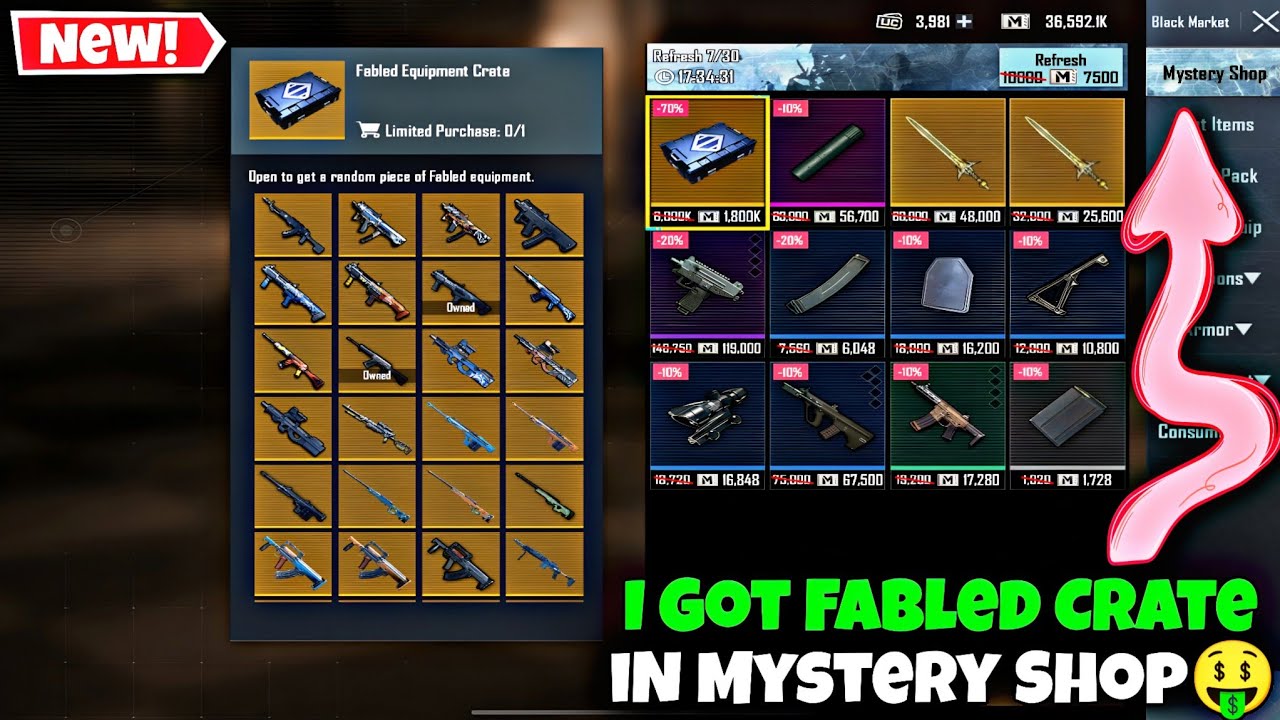omg i got free Fabled Crate in Mystery Shop🤑 | PUBG METRO ROYALE 