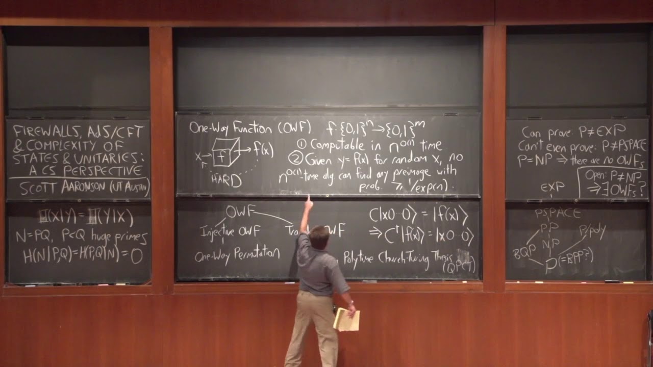 Firewalls, AdS/CFT, and the Complexity of States and Unitaries...- Scott Aaronson