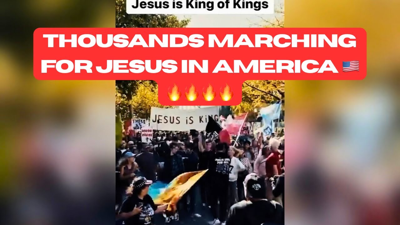 THE RIGHT KIND OF PROTEST IS HAPPENING IN AMERICA 🇺🇸 THOUSANDS MARCH FOR JESUS ❤️ #jesus #revival 
