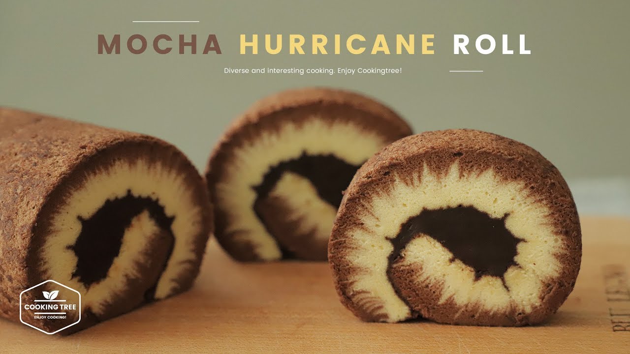 모카 허리케인 스위스 롤케이크 만들기 : Mocha Hurricane Swiss Roll Cake Recipe | Cooking tree