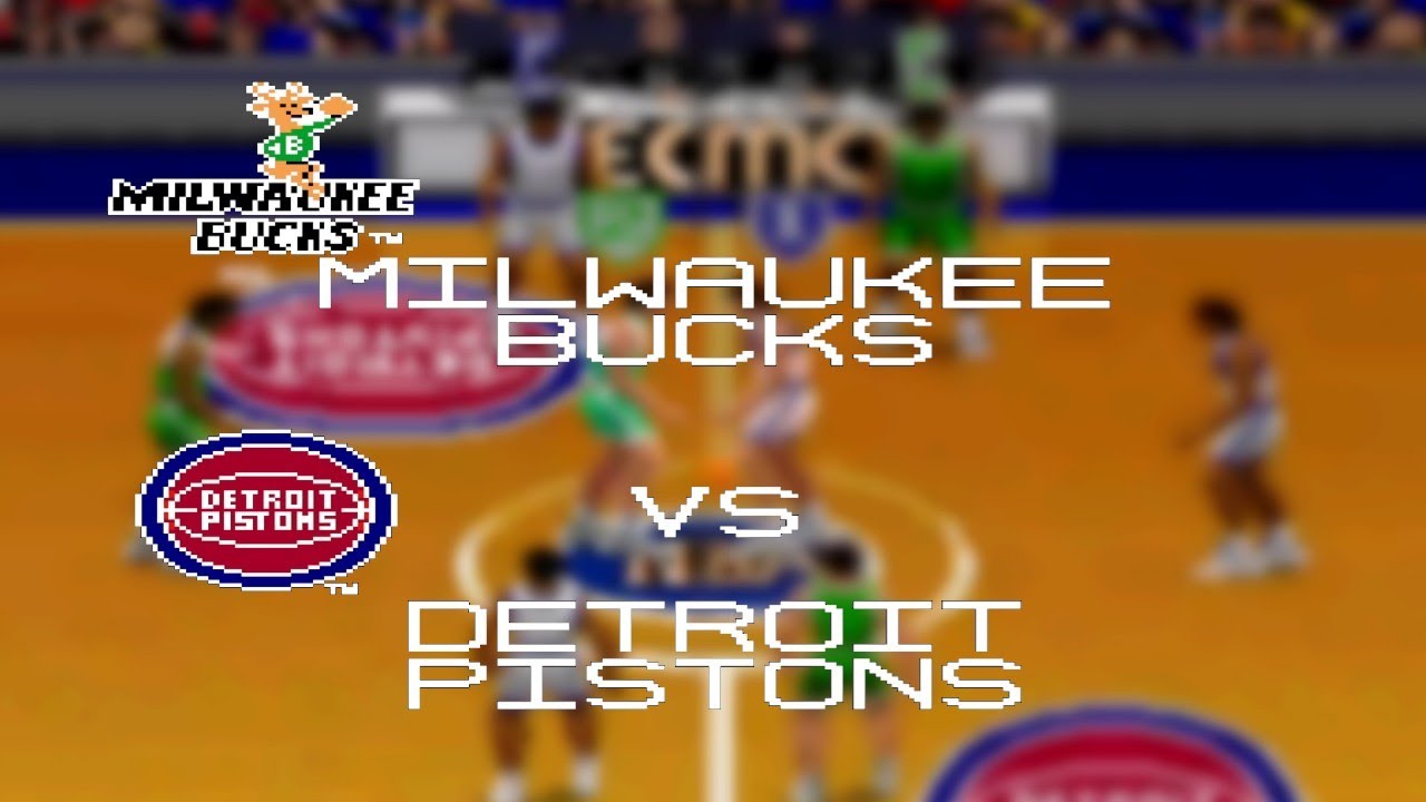 Milwaukee Bucks at Detroit Pistons | November 1st, 1991 | 1991 Season Sim | Tecmo Basketball (NES)