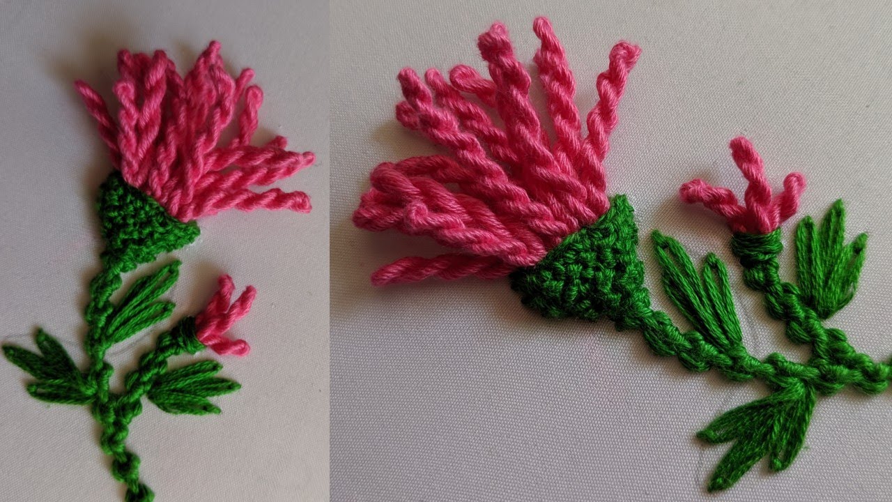 Amazing Hand Embroidery Flower design Trick | Hand Embroidery Flower design: kurti/dress/kameez