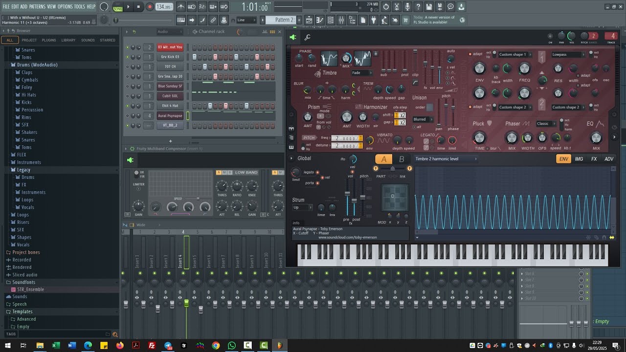 FL studio - With or without you - u2 - BASE MIX