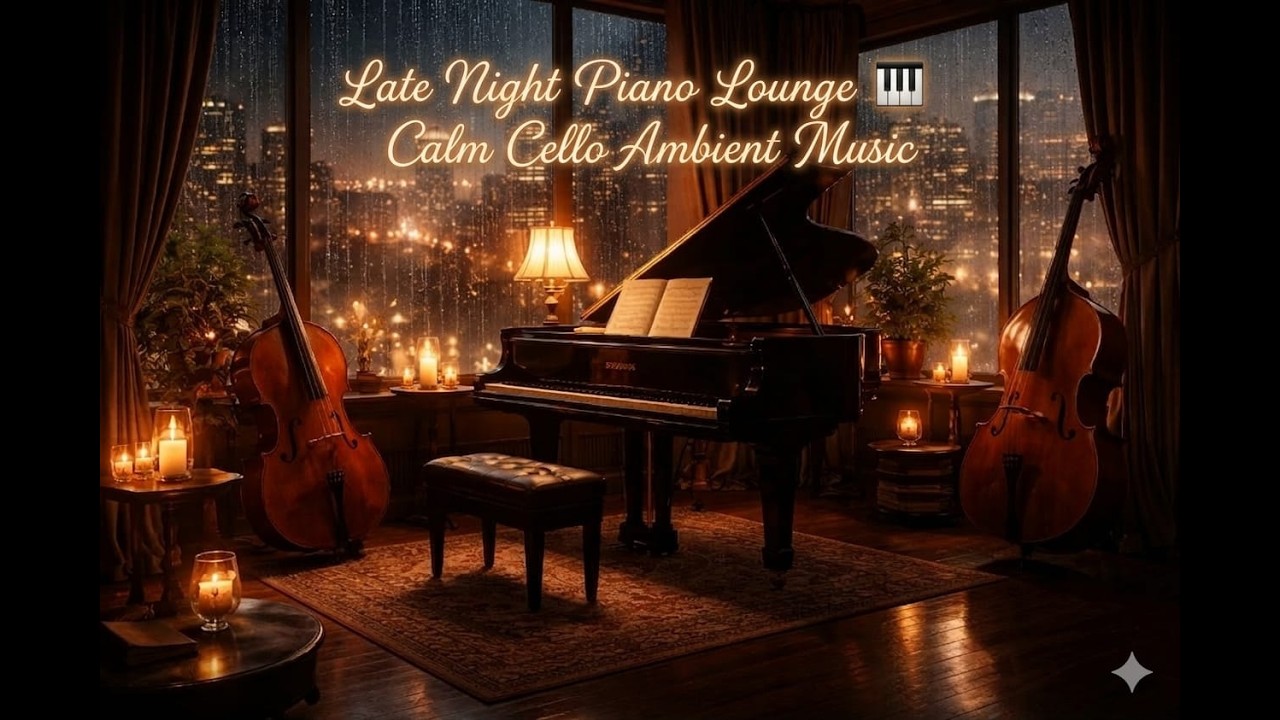 Late Night Piano Lounge 🎹 Calm Cello Ambient Music