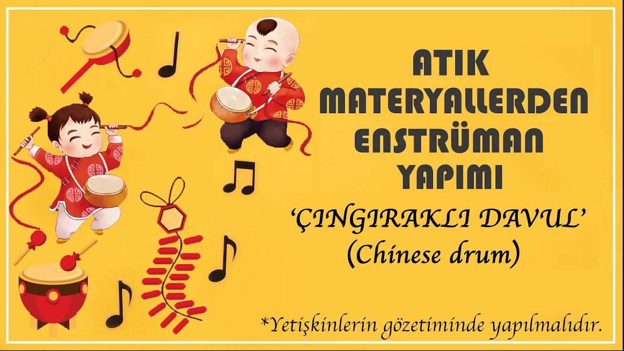 Atık Materyallerden Enstrüman Yapımı. Çıngıraklı Davul.