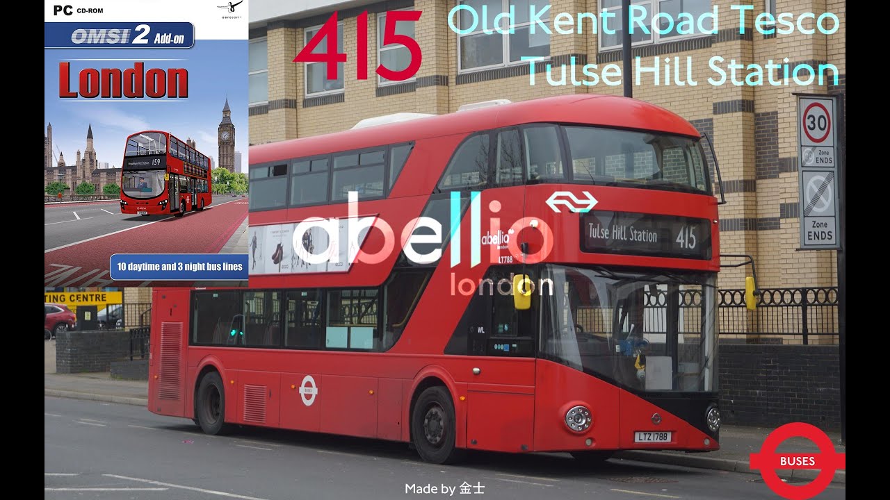 London Buses: Old Kent Road Tesco 415 Tulse Hill Station