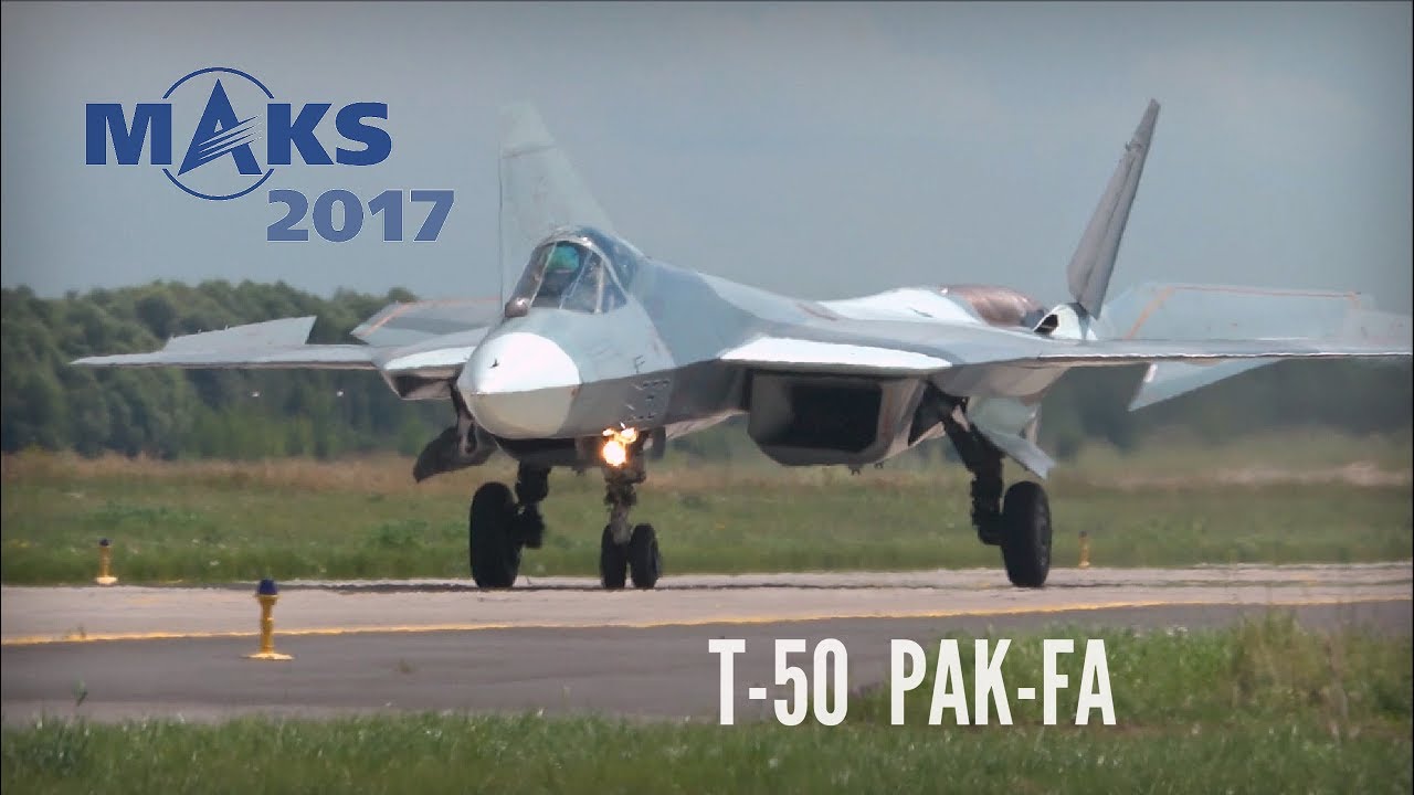MAKS 2017 - Close encounter with T-50 and flight demo! - HD 50fps