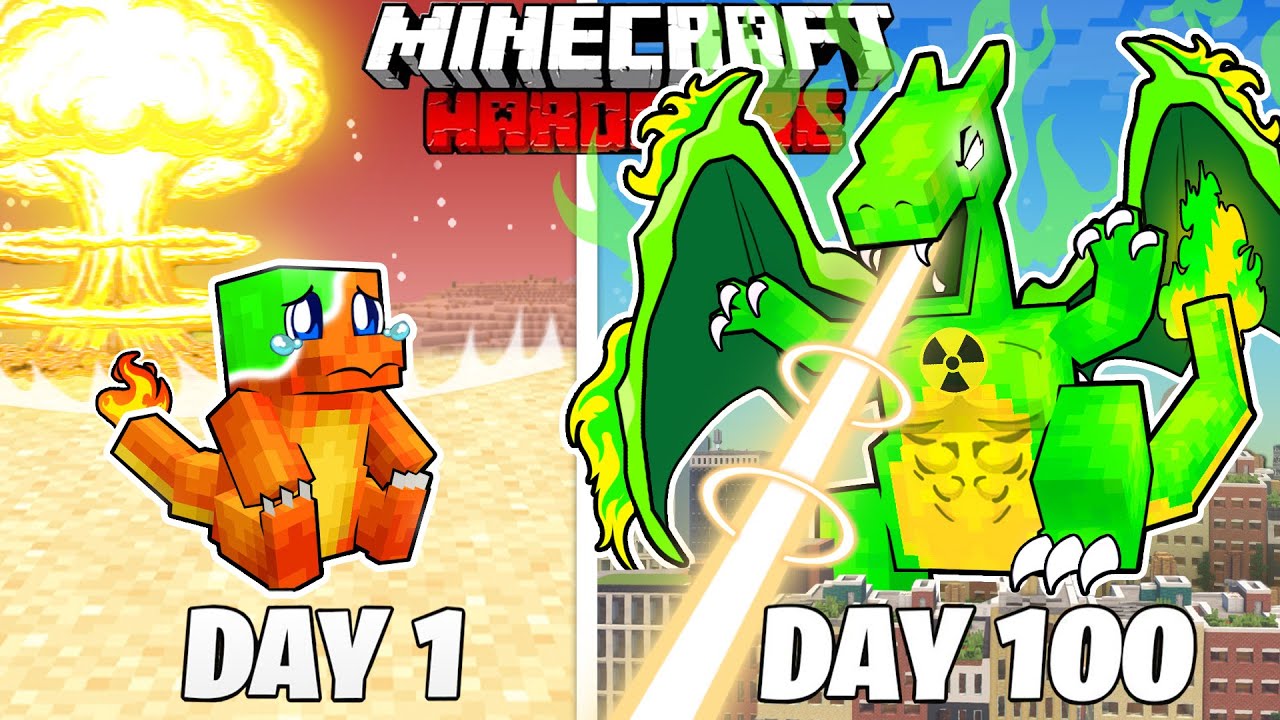 I Survived 100 Days as a NUCLEAR POKEMON in HARDCORE Minecraft