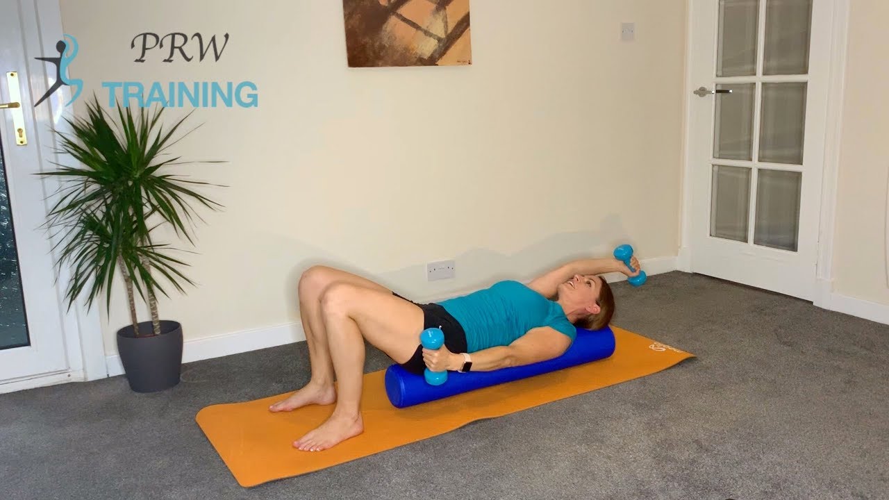 Arm Workout - Lying on Roller with Weights