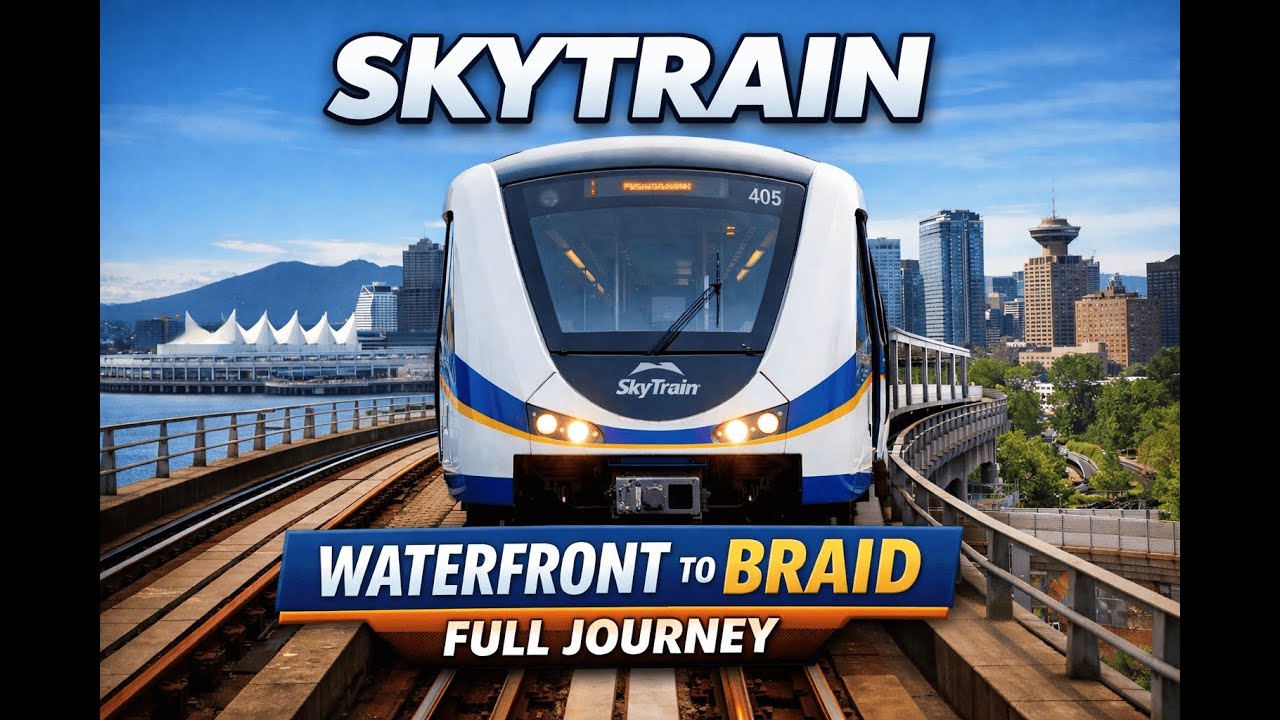 SkyTrain Front View Ride | Waterfront to Braid | Vancouver Expo Line Full Journey