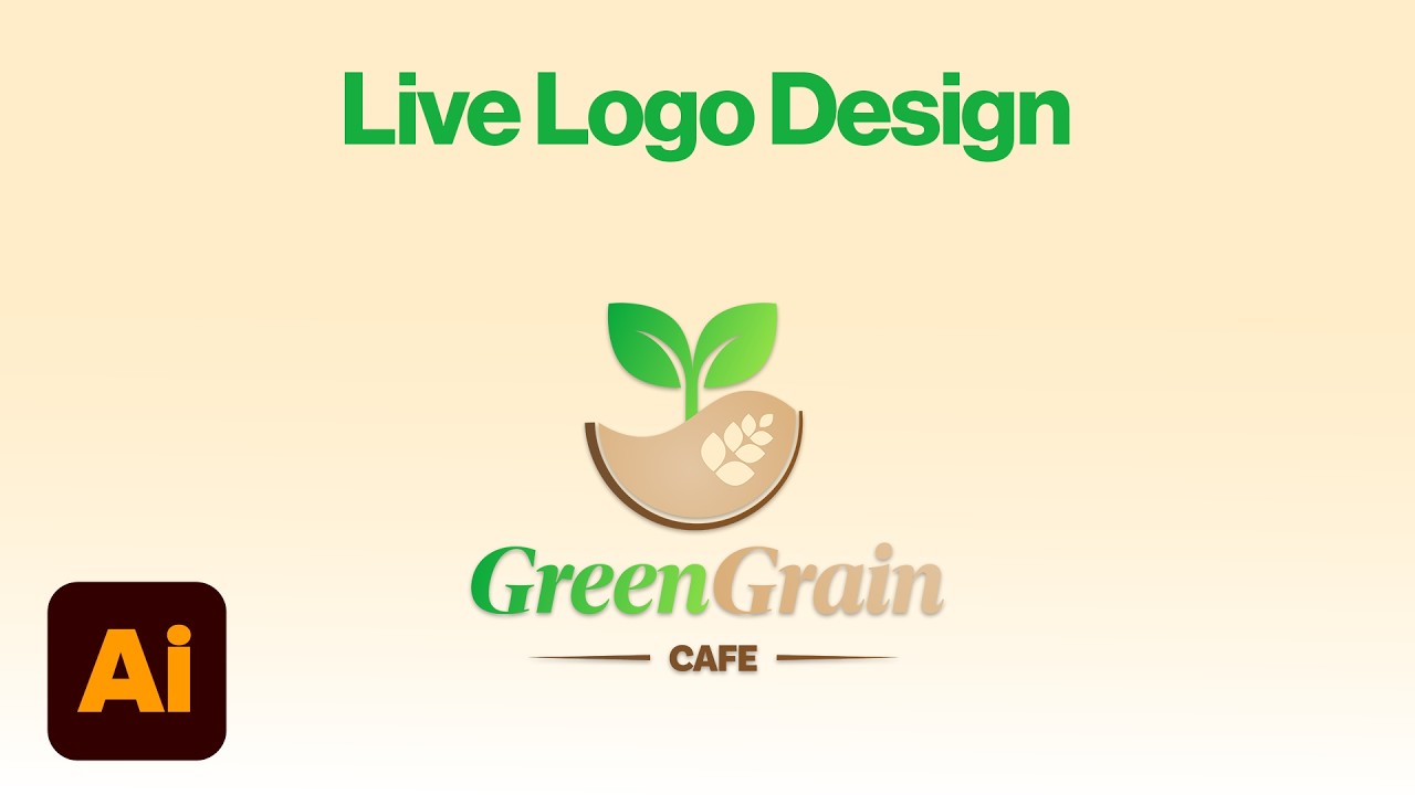 Live logo design in Adobe Illustrator for beginners | Cafe Logo Design