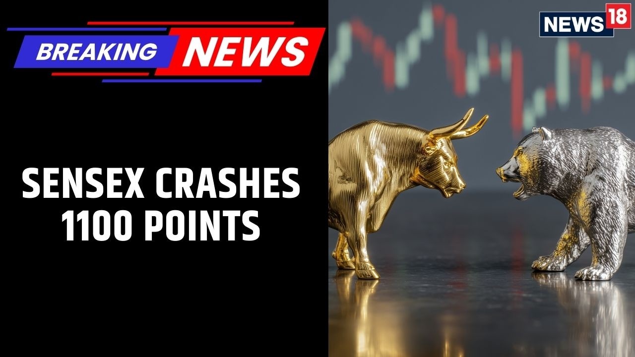 Sensex Crashes 1100 Points, Nifty Down By 300 Points | Bloodbath On Dalal Street | News18