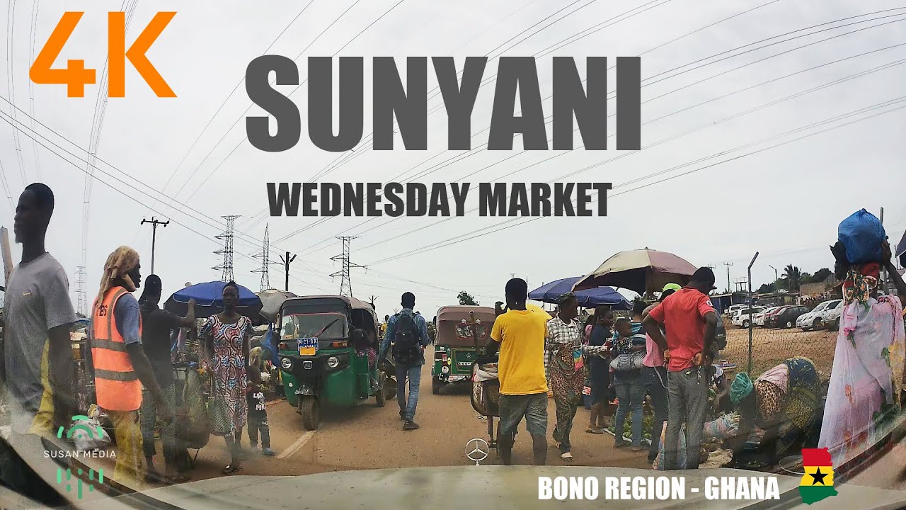 Sunyani Wednesday Market Day Drive from Penkwase 4K