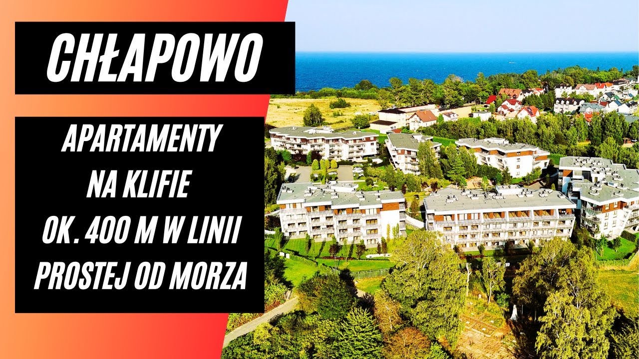 Chłapowo - apartamenty na klifie  ok. 400 m w linii prostej od morza