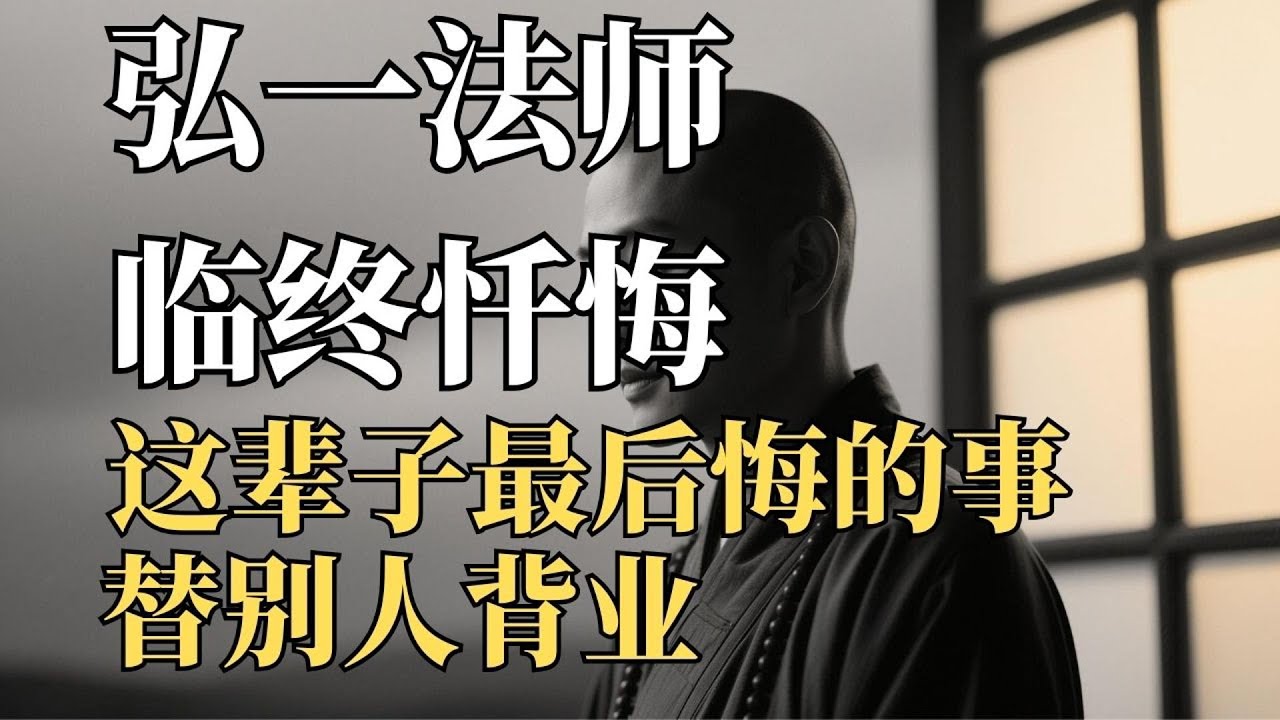 弘一法师临终忏悔：为何他说“此生最后悔的事，就是替人背业”？真相令人落泪！【因果｜业力｜佛学智慧】
