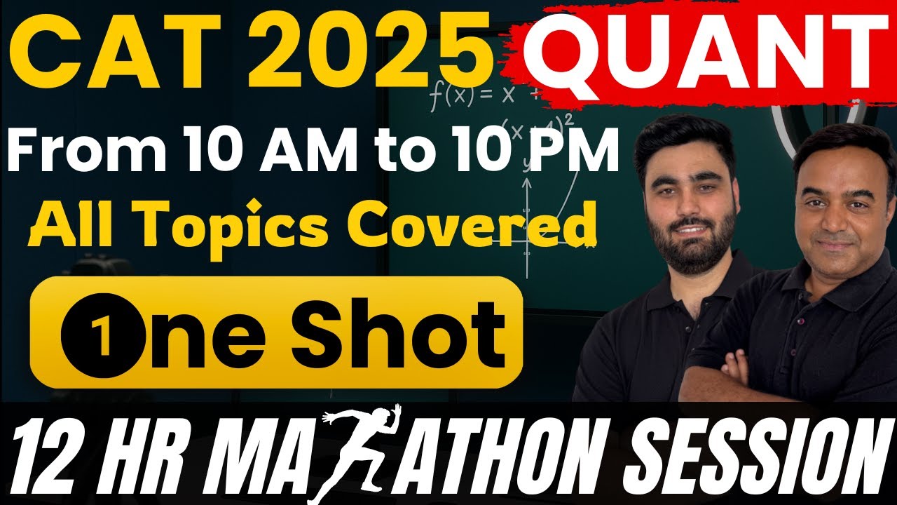 CAT 2025 Quant Marathon 💥 | Full Quant Syllabus Complete Revision | 12 HR Live Session | Learn4Exam
