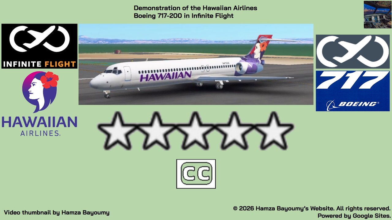 Demonstration of the Hawaiian Airlines Boeing 717-200 in Infinite Flight