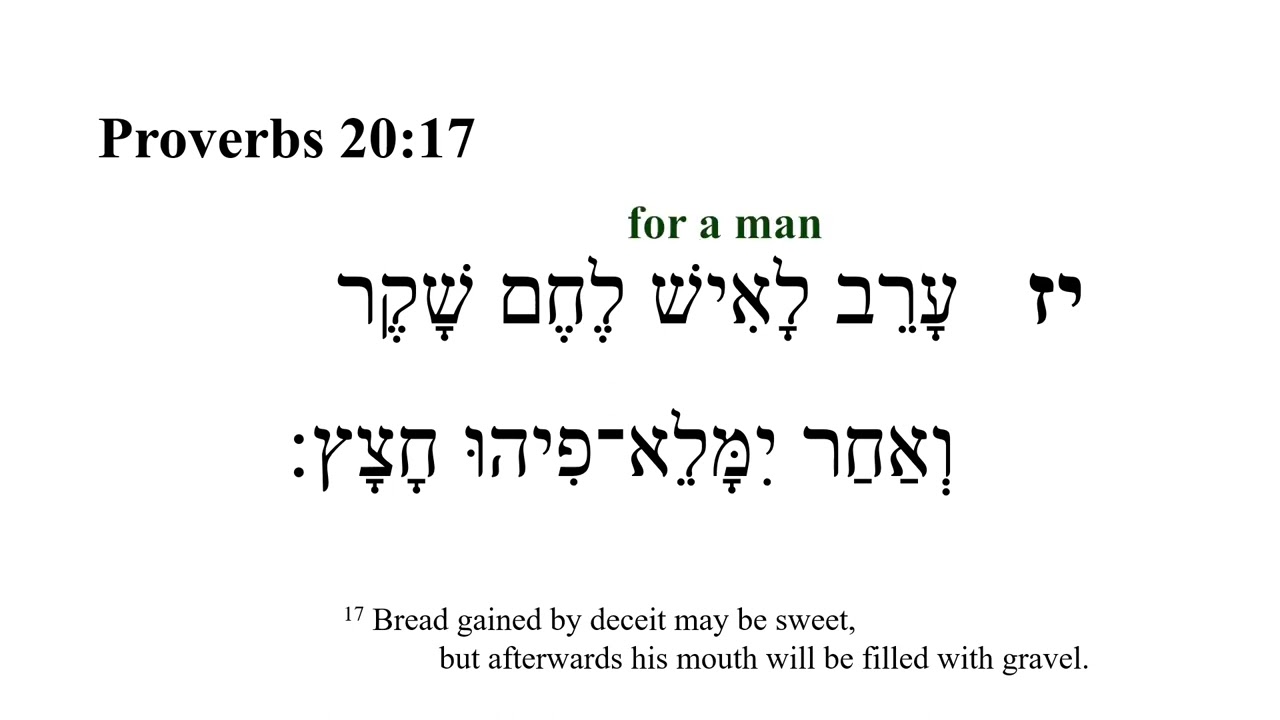Proverbs 20 -- Hebrew Bible Speaker with English Captions