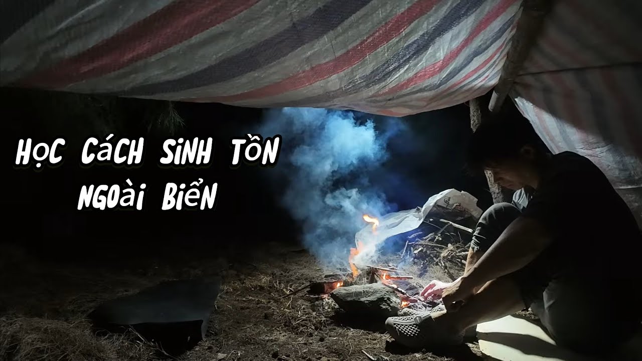 Làm Nơi Trú Ẩn Sinh Tồn| 24 Giờ Trong Khu Rừng Ven Biển, Châu Vlog