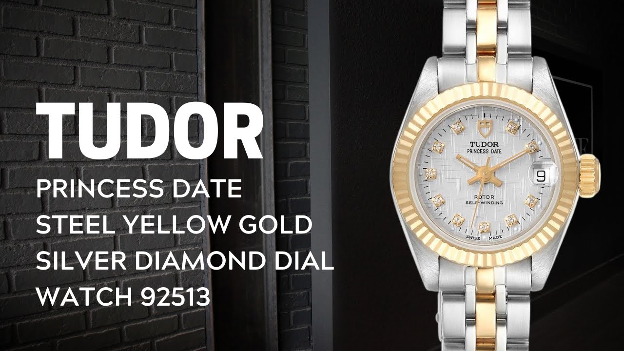 Tudor Princess Date Steel Yellow Gold Silver Diamond Dial Watch 92513 | SwissWatchExpo
