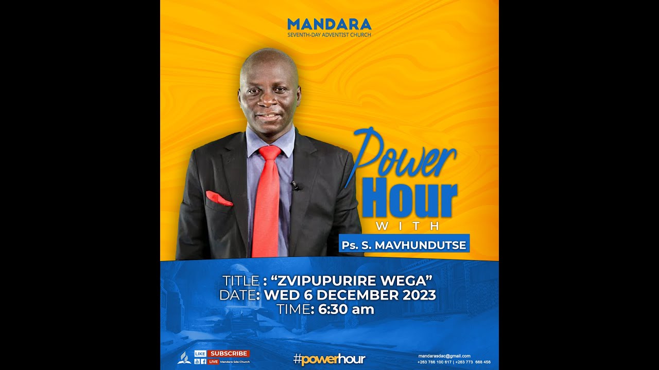 Mandara SDA Church || Pastor Mavhundutse || Zvipupurire wega || 6 December 2023 || 6:30am ||