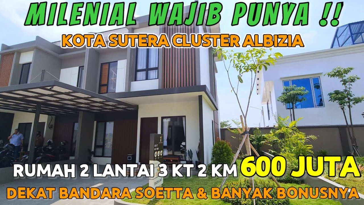 KOTA SUTERA CLUSTER ALBIZIA, Rumah 2 Lantai Dekat Bandara cuma 600 Juta