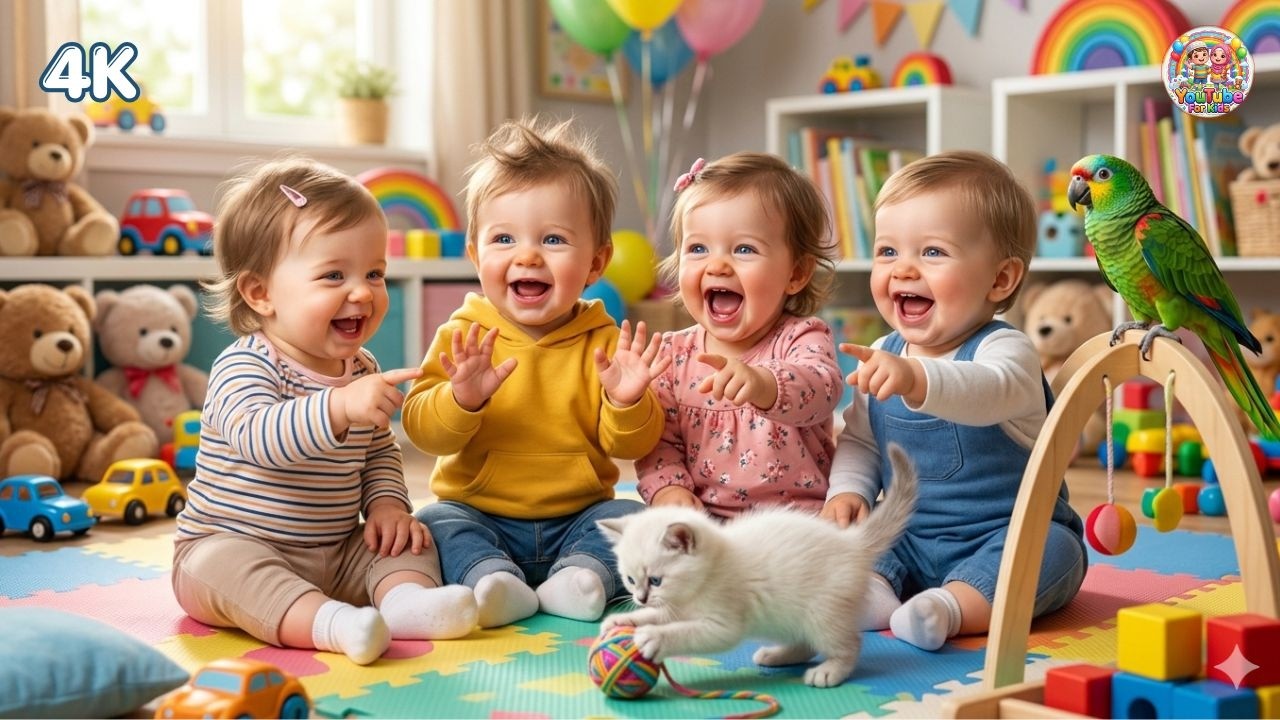 Toddler Fun With Cat Meow | Funny Cat Video | Kids Entertainment Video | #kids #toddlers #cat #funny