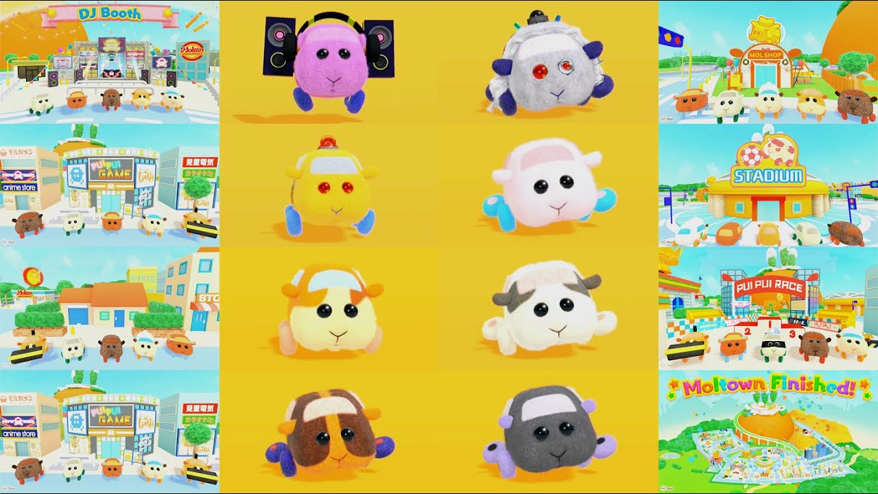 Pui Pui Molcar Let's Molcar Party! - All List Unlockable & Upgrade - Pui Pui Molcar & Moltown
