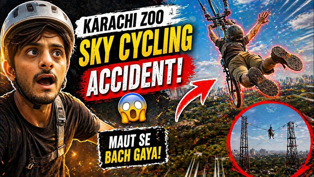 “Me Mout Kay Mou Main 😱 Karachi Zoo Sky Cycling Accident | Real Adventure Gone Wrong”