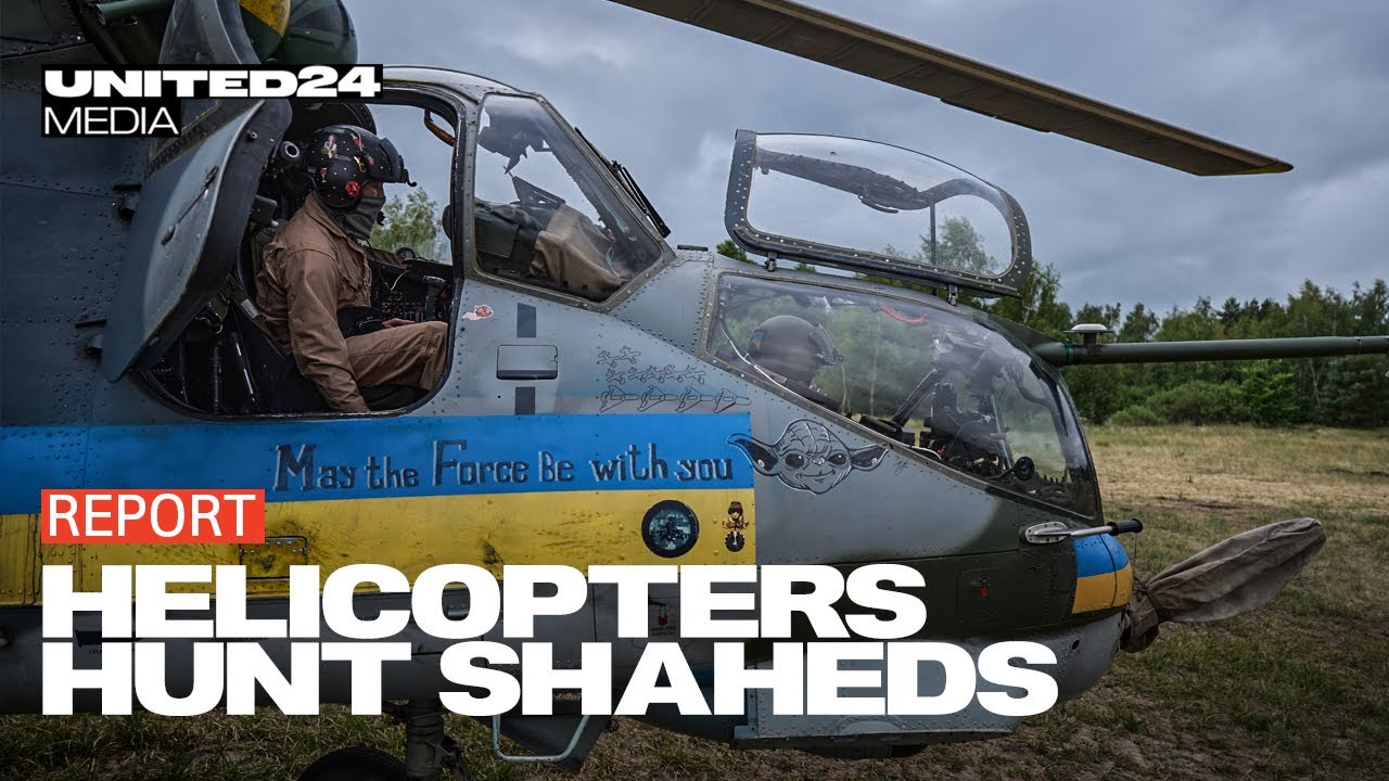 Ukrainian Helicopter Pilots Shooting Down Russian Shahed Drones | Mi-24 & Mi-8 in Action