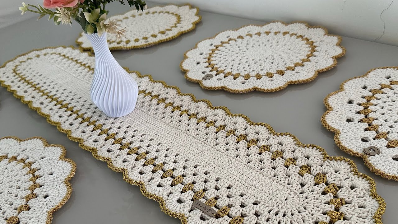 Trilho de mesa Simples de crochê aula passo a passo completa
