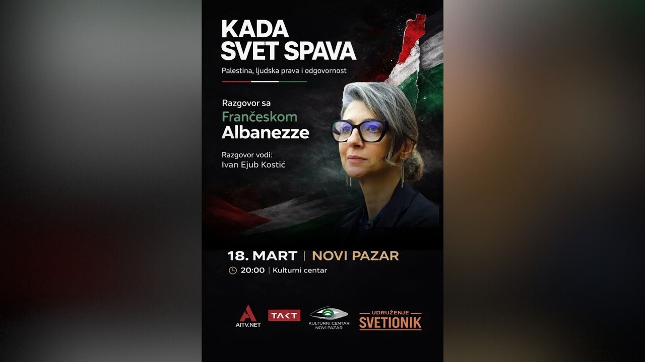 LIVE: Specijalna izvestiteljka UN u  Novom Pazaru – stanje u Gazi i Palestini