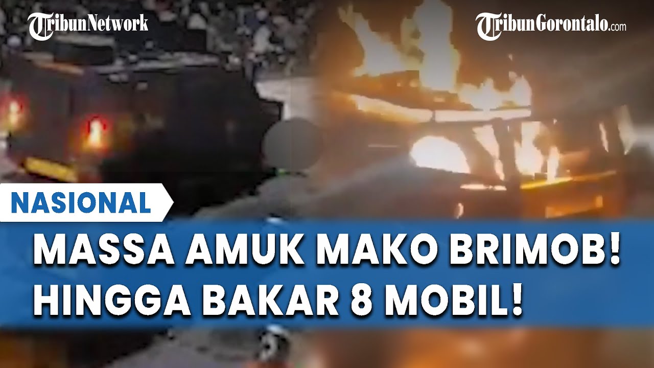 NGAMUK! Massa Serbu Mako Brimob Kwitang, Bakar 8 Mobil Imbas Ojol Tewas Dilindas!