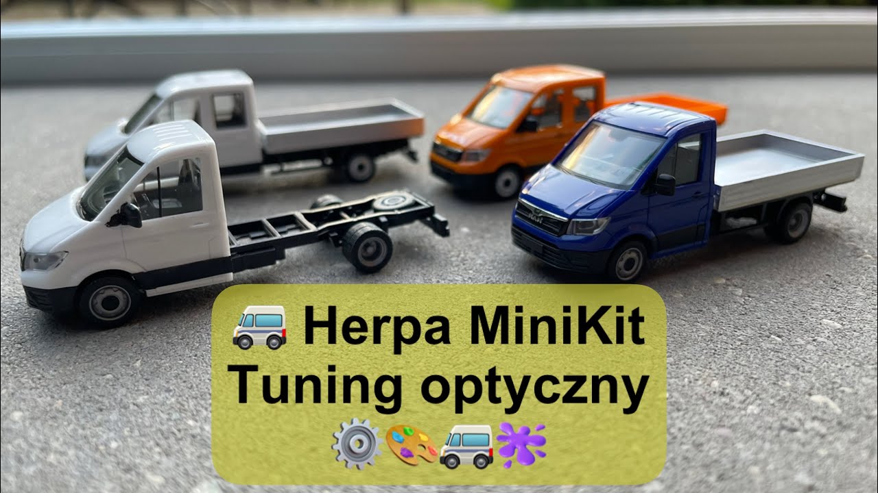 Herpa MiniKit tuning optyczny żeby wyglądały bardziej realistycznie VW Crafter i MAN w skali H0 🚂