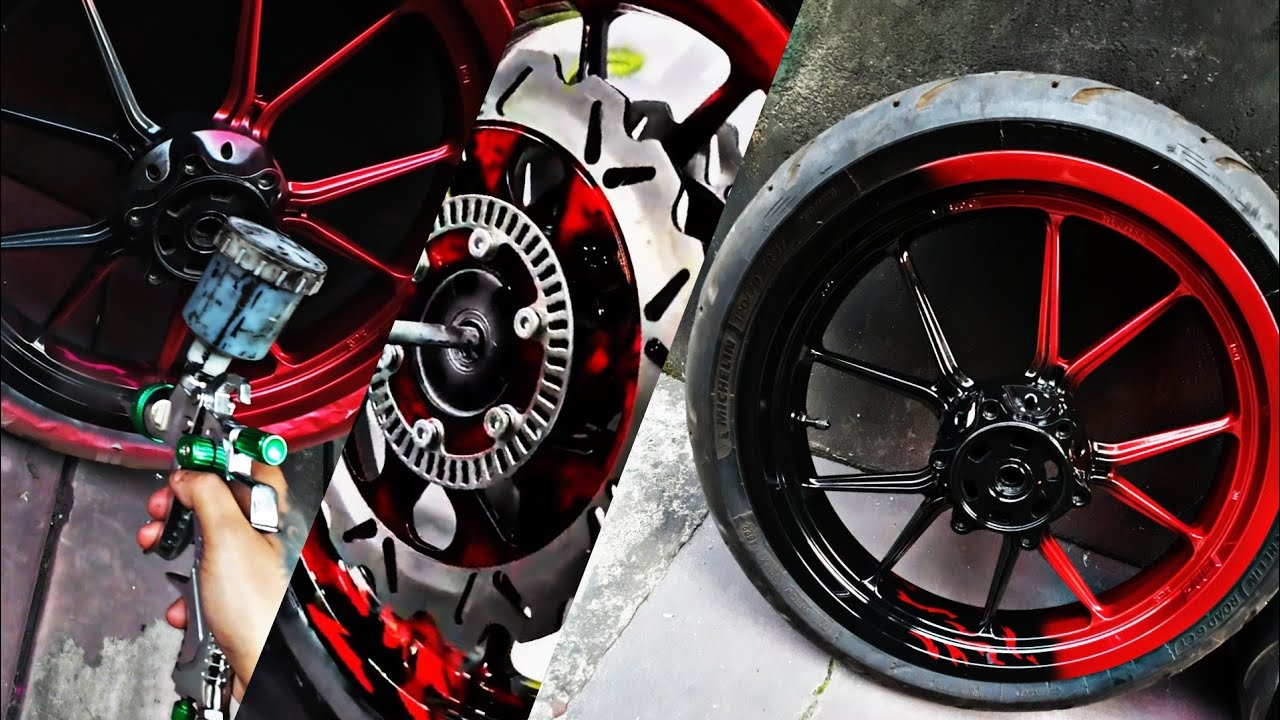 Bike alloy wheels custom painting / KTM Duke 390 wheels custom painting