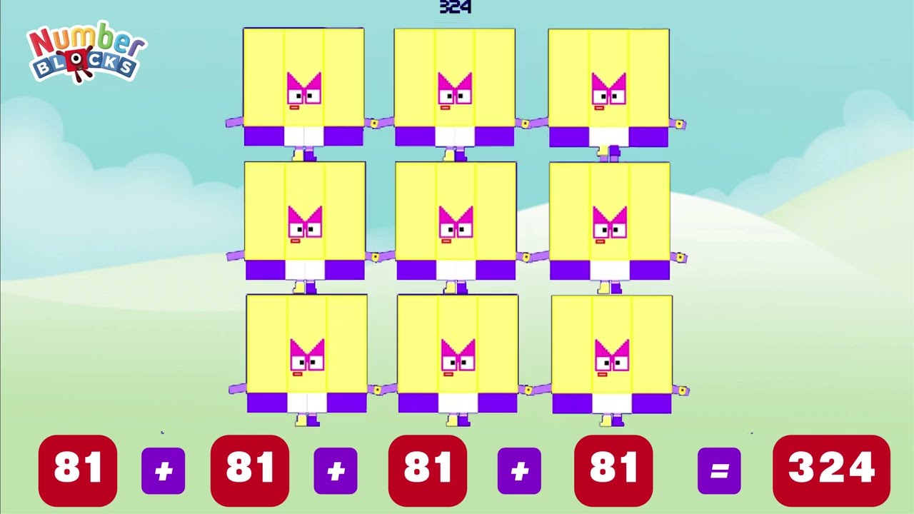 NUMBERBLOCKS FOUR SAME SQUARE NUMBER ADDITION | SUM OF 4 NUMBERS | LEARN TO COUNT | COLORART_ID