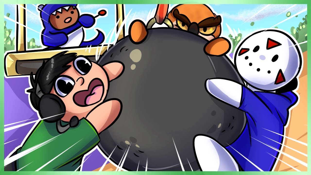 Human Fall Flat Funny Moments - WRECKIN BALL GLITCH! (Human Fall Flat Multiplayer Gameplay)