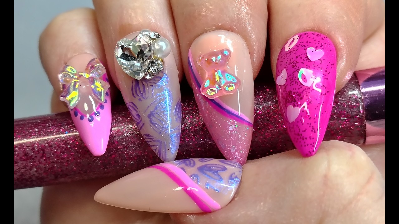 Retro Pink Valentine’s Day Nails Rarjsm Gel Polish Set | #pinknails, #valentinesdaynails #nails