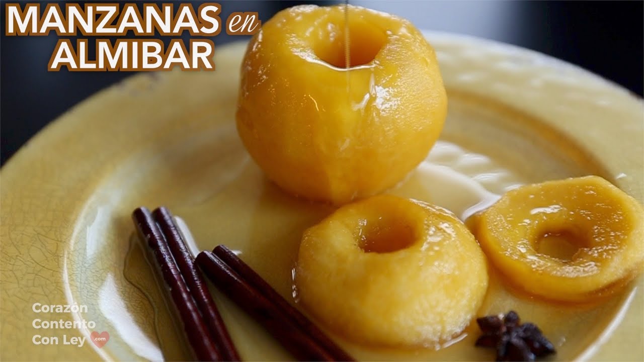 Manzanas en Alm&iacute;bar - un rico postre de fruta en alm&iacute;bar | fruta navide&ntilde;a en alm&iacute;bar Sin Horno