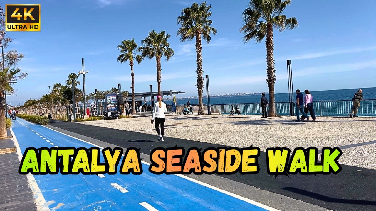 Antalya Konyaaltı Beach Walking Tour🇹🇷 Seaside Promenade from Liman