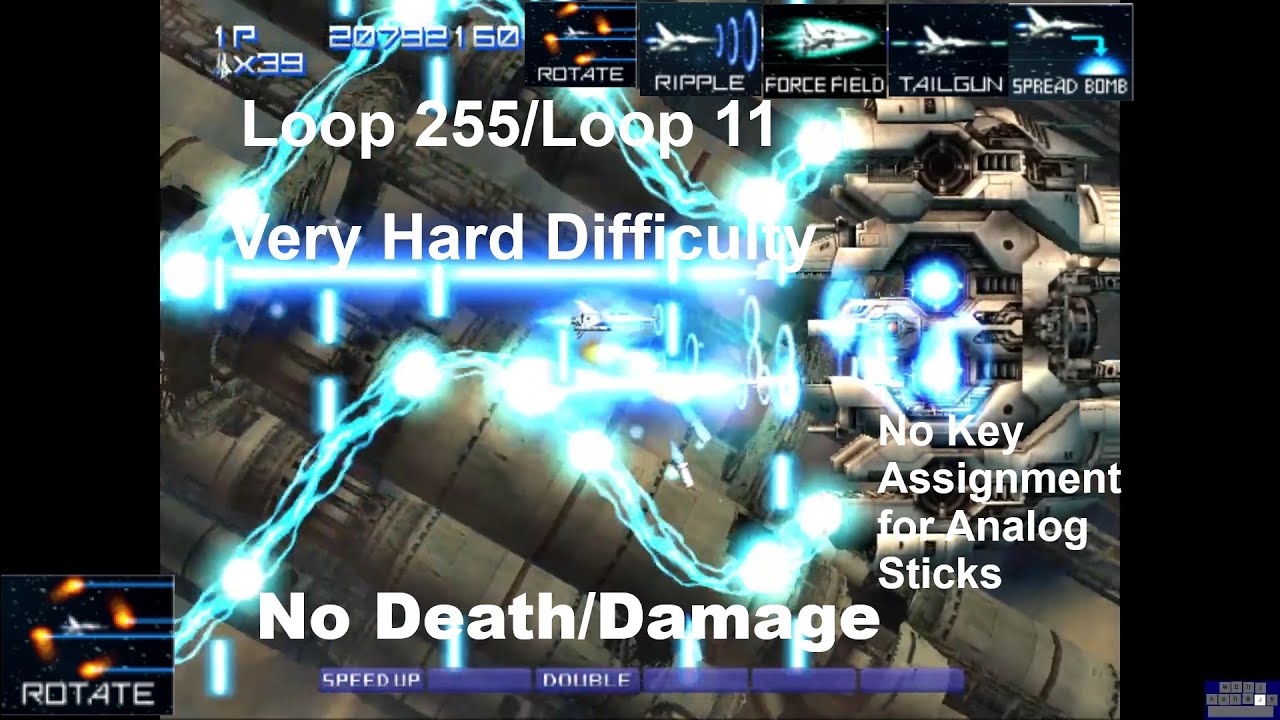 (PS2) Gradius V Loop255 VeryHard(Type4/Ripple/ForceField/Tailgun/SpreadBomb)No Death Run