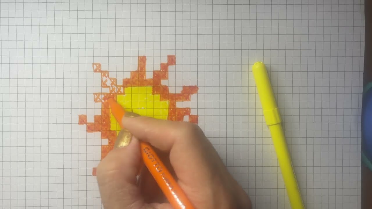 Sole pixel art ☀️  #pixelartideas #pixel #sun #drawing