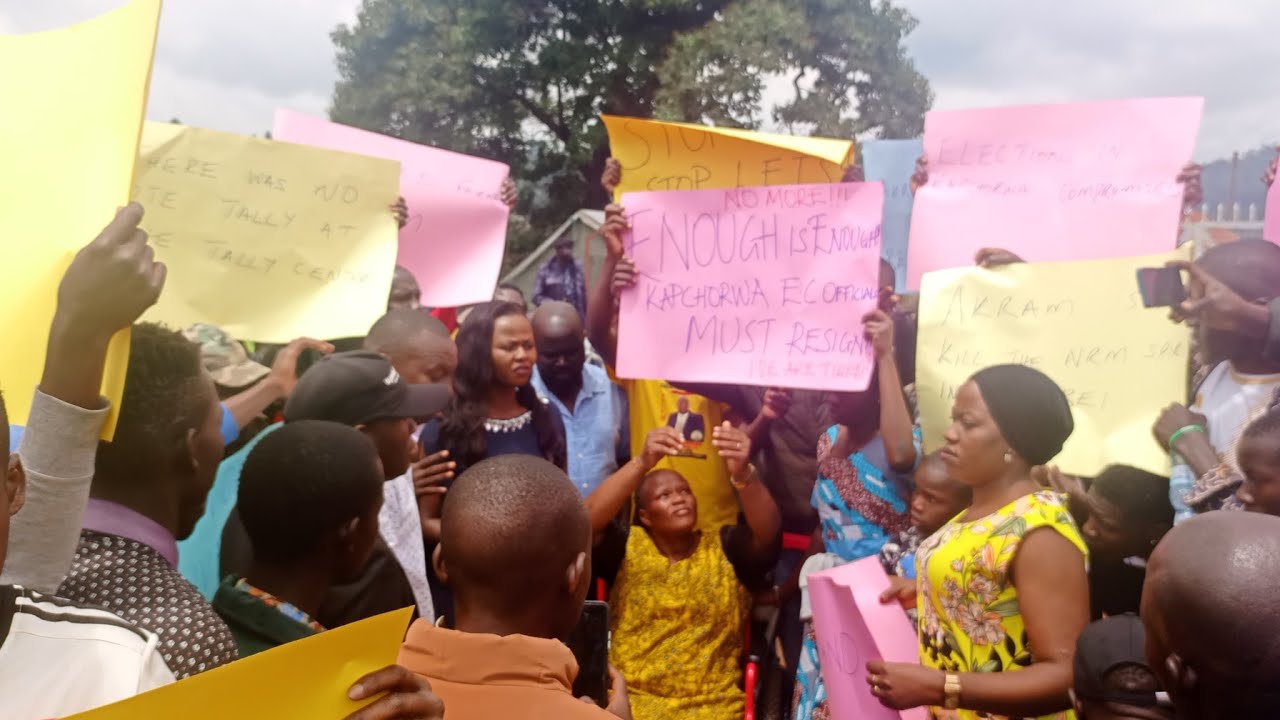 NRM Supporters Protest Election Results in Tingey County and Kapchorwa Municipality