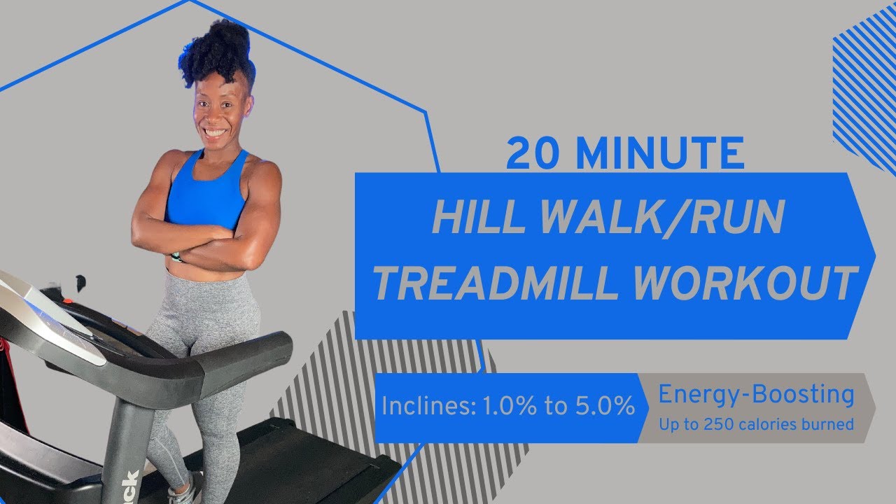 20 Minute Hill Walk/Run Treadmill Workout|Calorie Blaster|Beginner Friendly
