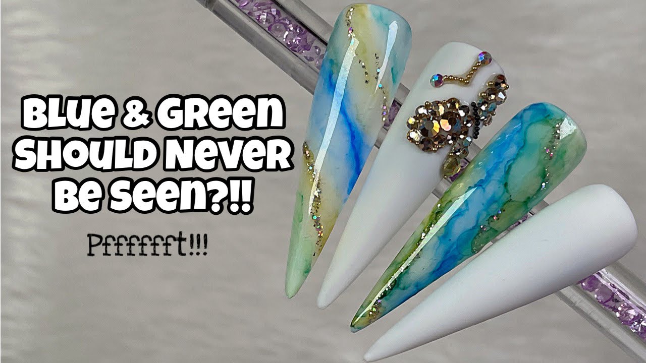 Blue and Green Should Never Be Seen?!! | Ink Nail Art | Nail Sugar