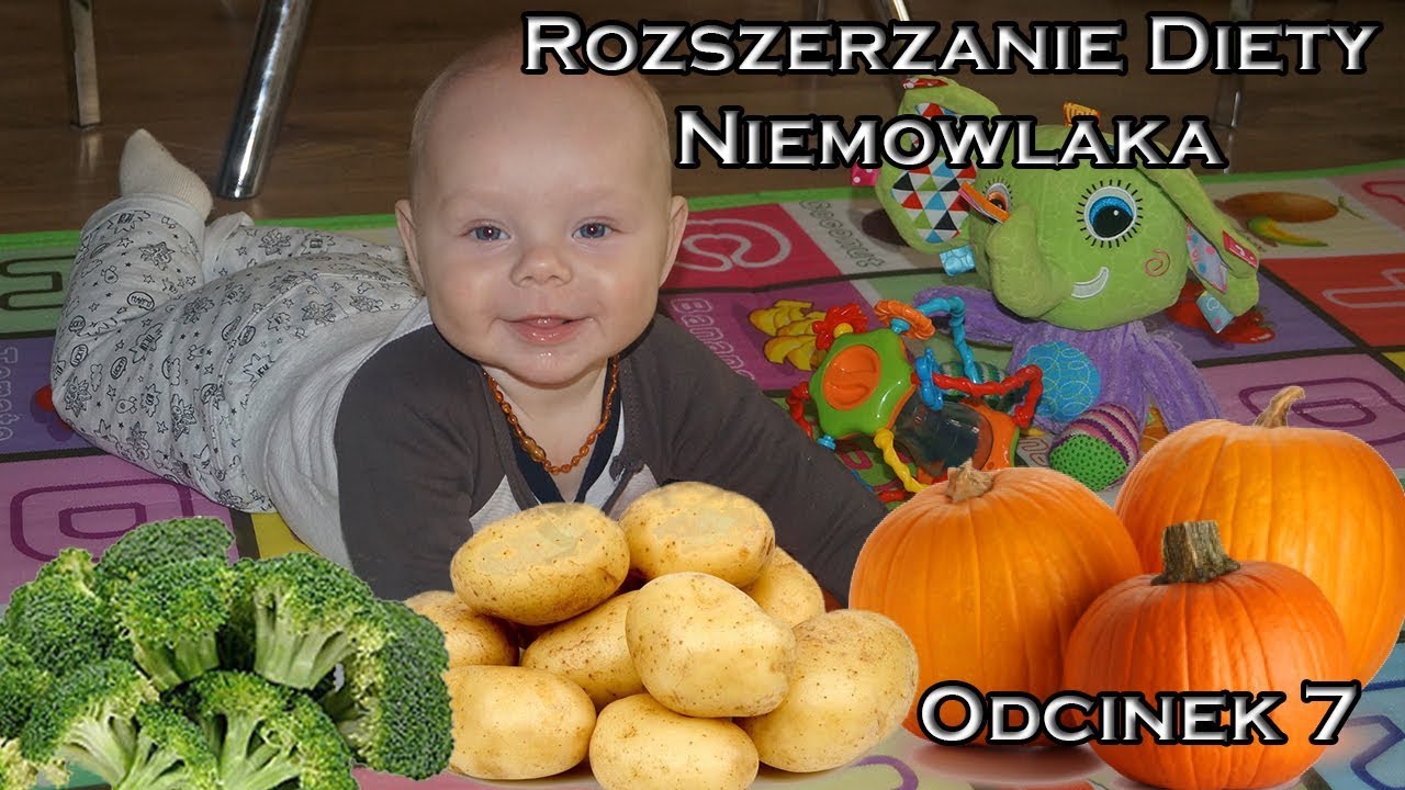 BLW nauka jedzenia warzyw-posiłki stałe-5m Dominik je samodzielnie - rozszerzanie diety niemowlaka
