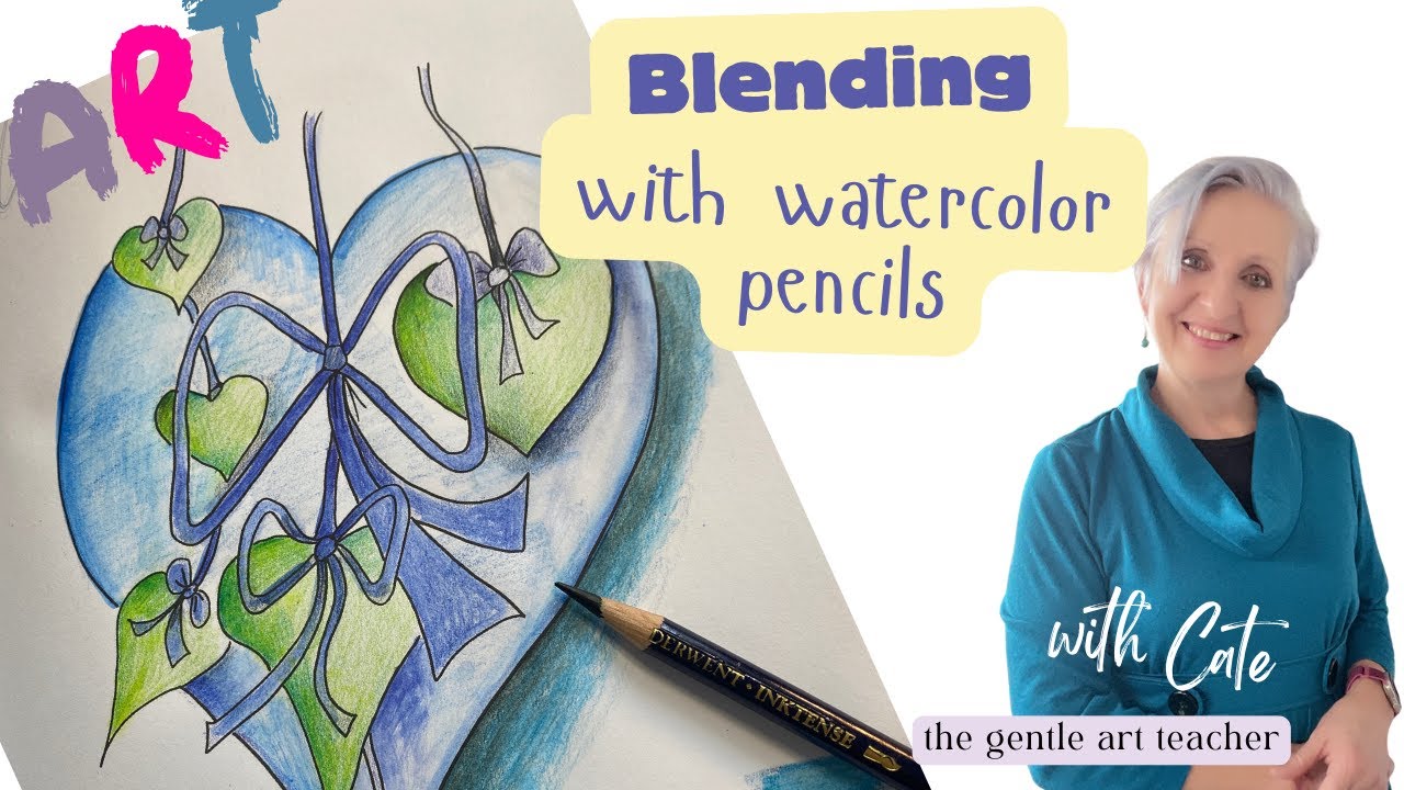 Watercolour Pencil Art / Floral Heart Doodle / Blending Process