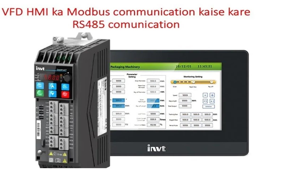  Invt HMI modbus comunication with invt VFD! Gd27 vfd Rs485 communication 